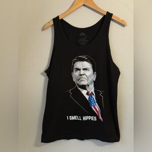 Ann Arbor T-Shirt Co. Ronald Reagan I Smell Hippies Mens Tank Top Size Medium
